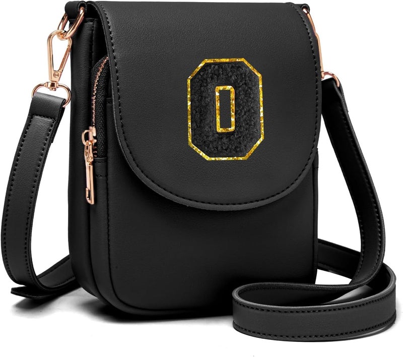 Viverte Crossbody Purse for Teen Girls Small Initial Cell Phone Toddler Purse Leather Triple Compartment Crossbody Bags - Image 1